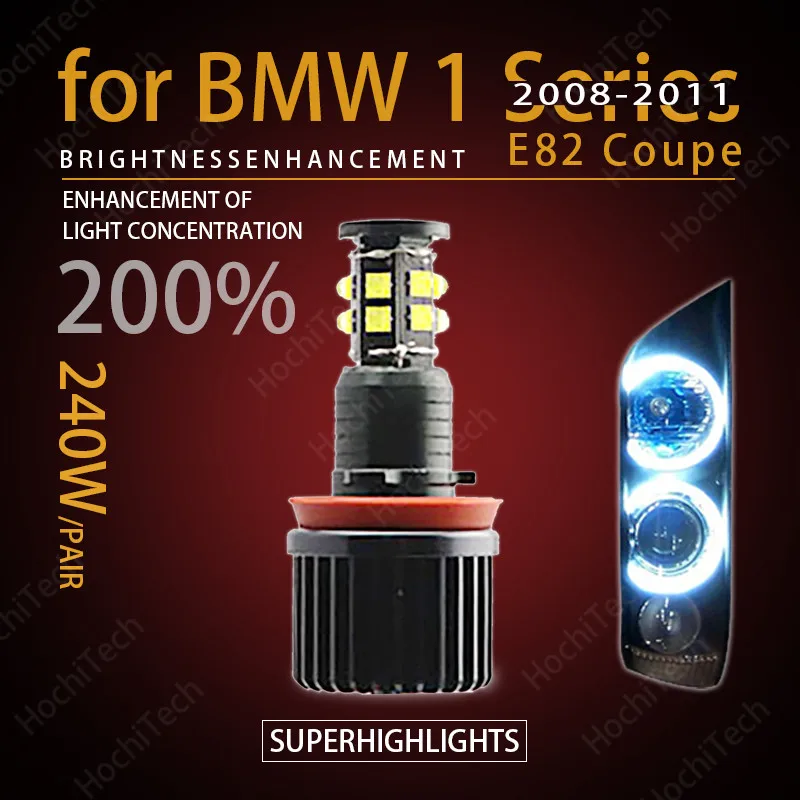 

for Angel Eyes 120W h8 Super White 6000k Halo Ring LED Light for BMW 2008-2011 1 Series E82 Coupe Super Bright