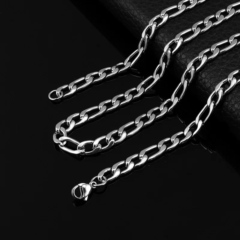 Ожерелье-цепочка Фигаро для мужчин и женщин колье из нержавеющей стали