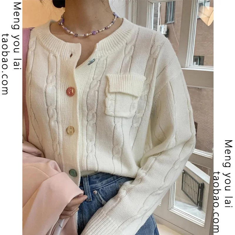 

Осенне-зимняя верхняя одежда в японском стиле, вязаный кардиган, женский свободный свитер в стиле ретро