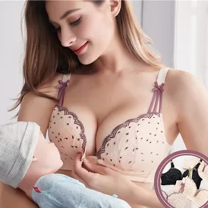 Nursing Bra BreastFeeding Maternity Feeding Breathable Lace Soft Clothes Cotton Pregnancy Underwear Pregnant Women Open-button