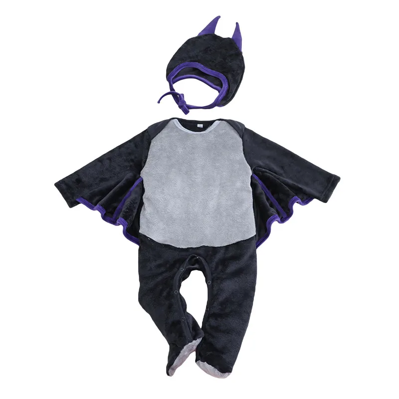 

Infant Footsuit with Hat Bat Shape Cosplay Halloween Loose Version Festive Clothing