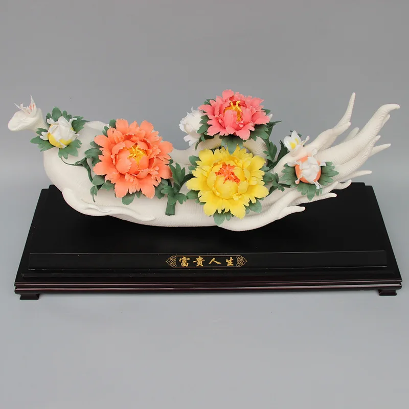 

crafts decor hand wedding cutting dies home chrysanthemum ceramic hanging plate special woven Dehua disk Wealth and life Ginseng