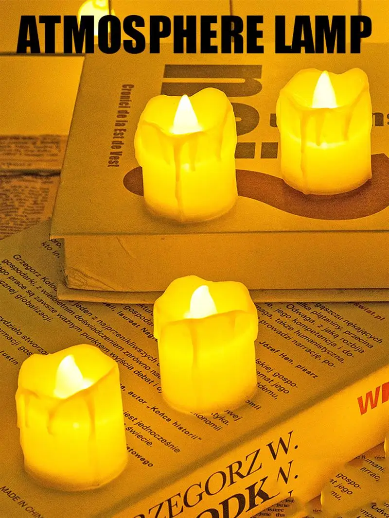Набор беспламенных светодиодных свечей реалистичные свечи с мерцающим пламенем - Фото №1