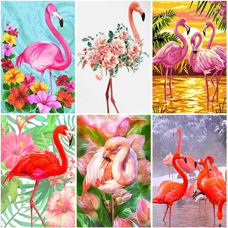 

Full Square/Round Drill 5D DIY Diamond Painting Animal Red Flamingo Diamond Embroidery Rhinestones Diamant Painting Home Decor