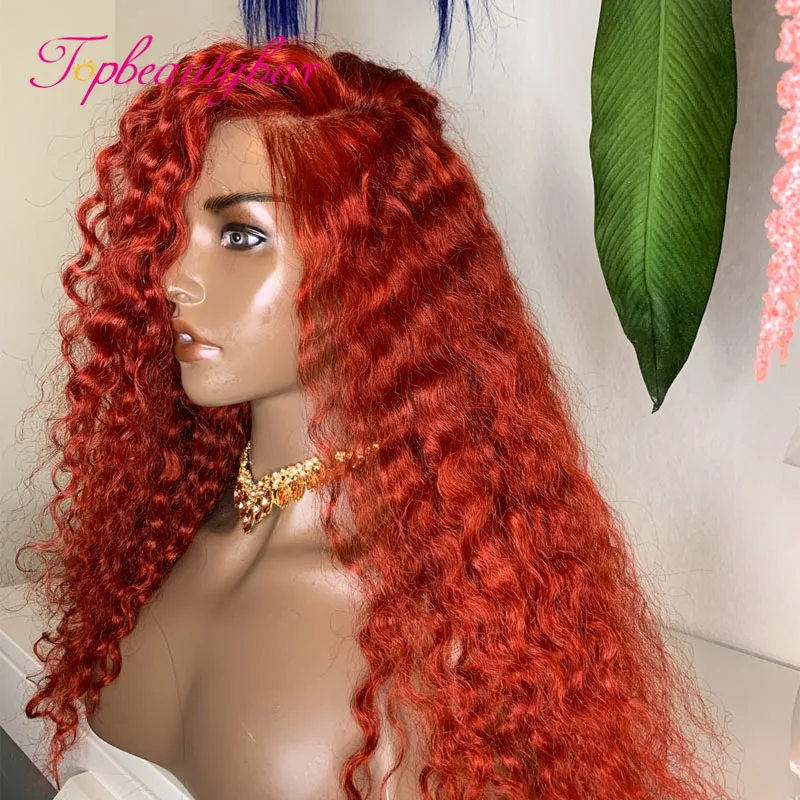 Красного цвета вьющиеся парик Выделите Синтетические волосы на кружеве al