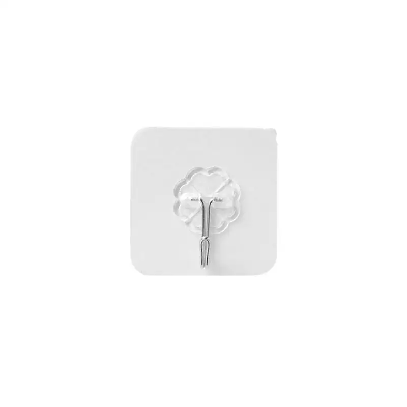 

10/15pcs Door Hook Adhesive Wall Hooks Transparent Anti-skid Traceless Heavy Duty Stick On Hook Bathroom Kitchen Wall Stickers