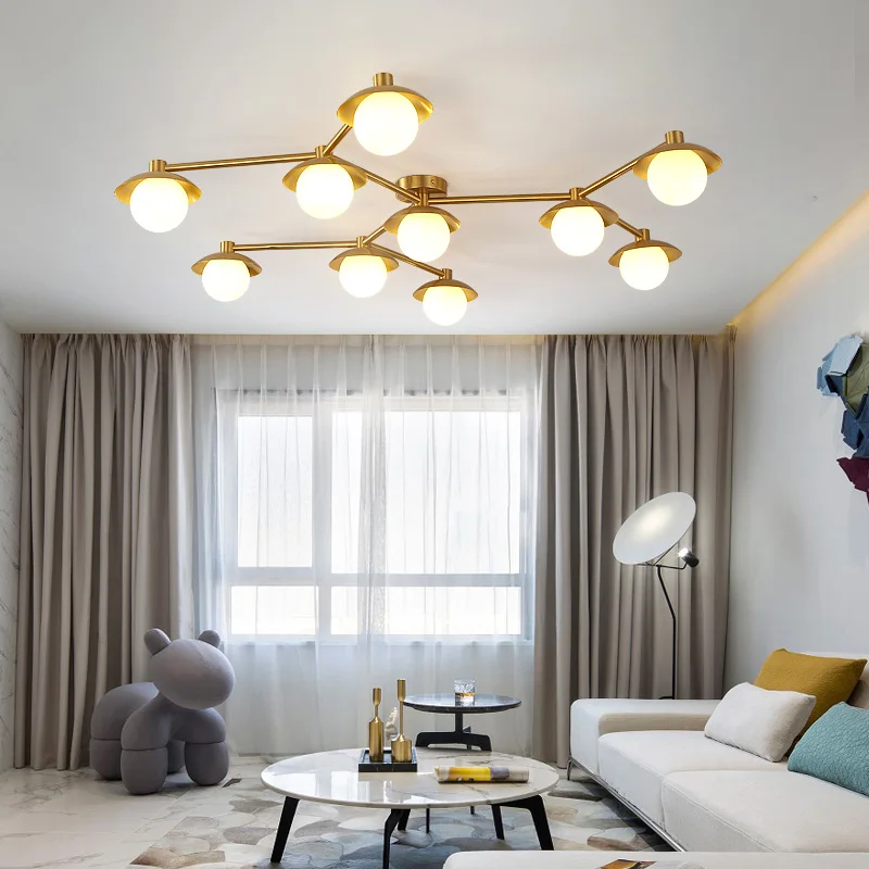 Светодиодный Современный Золотой Круглый с гальваническим покрытием тонкий