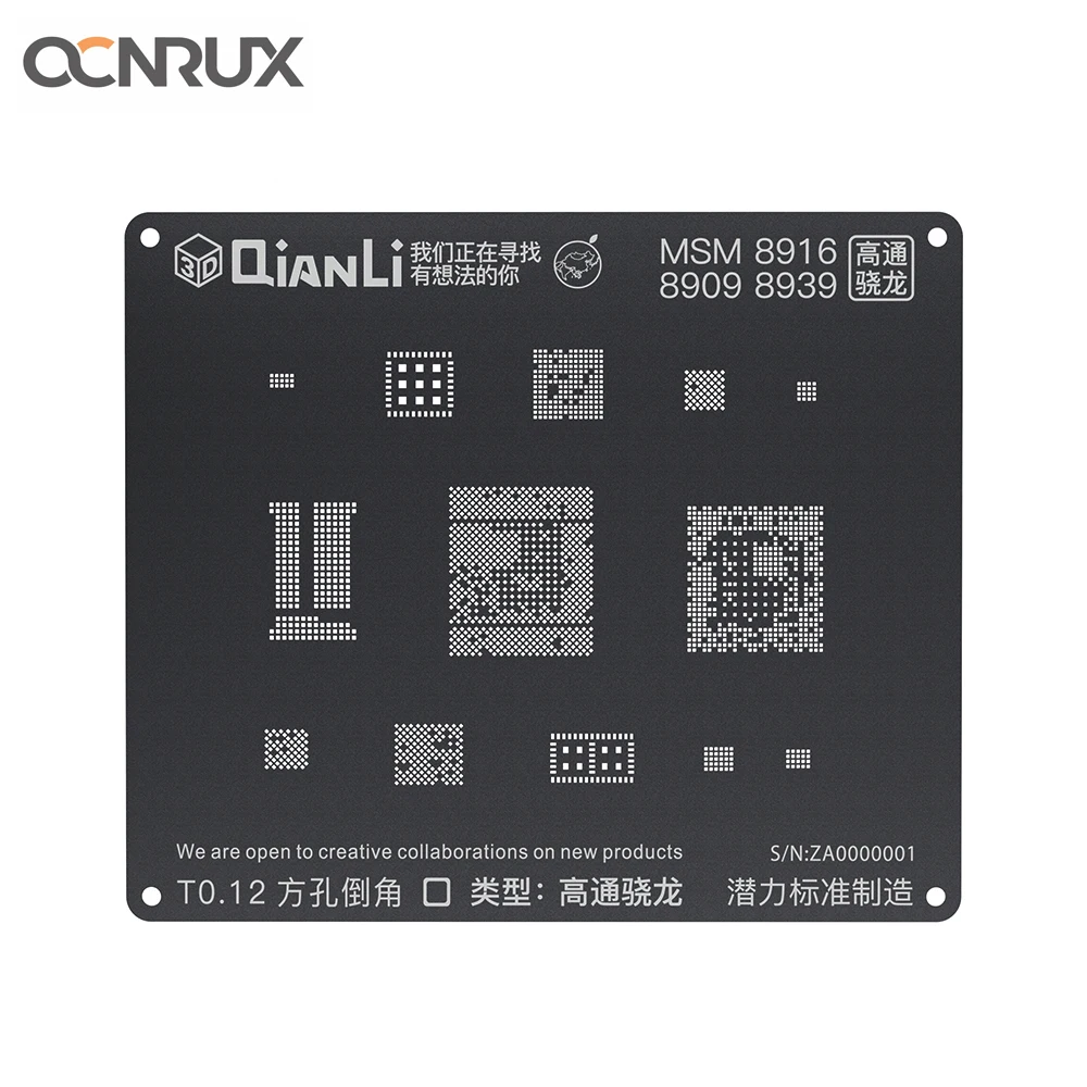 

Трафарет Qianli iBlack 3D EMMC DDR, Android BGA для Qualcomm EMMC DDR MTK 6582 MSM8916 8917 8939 8953 Kirin 665