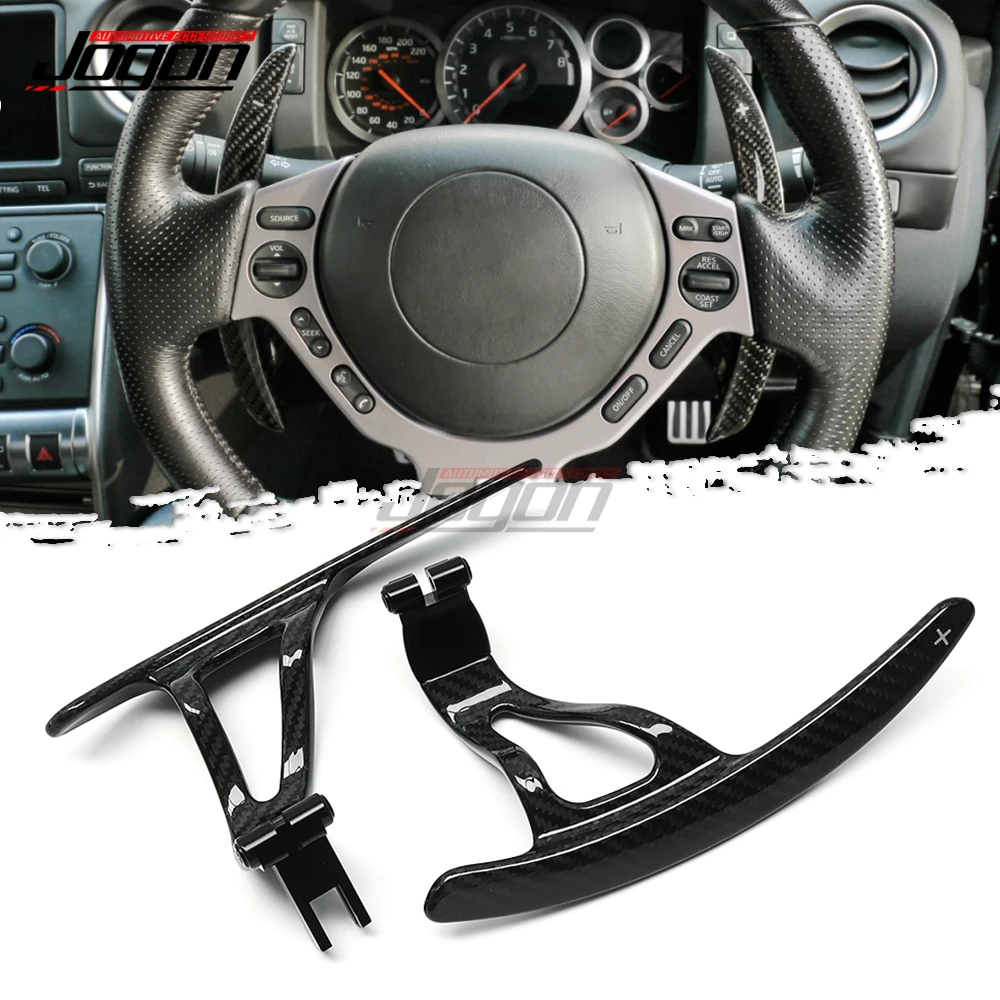 

2pcs For Nissan GT-R GTR Nismo R35 2008-2016 Real Carbon Fiber Steering Wheel Shift Paddle Cover Car Accessories Replace Shifter