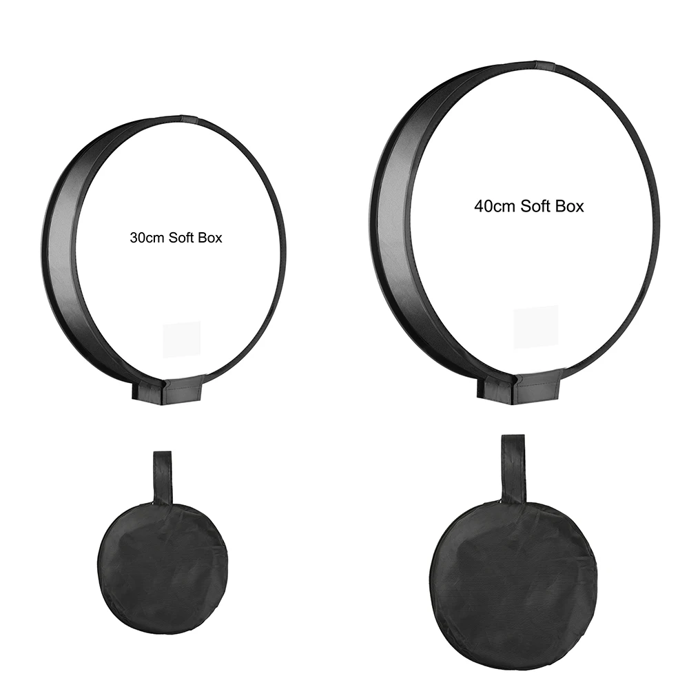 

12" 30cm/15" 40cm Foldable Mini Round Soft Box Studio Shooting Flash Diffuser SoftBox for Nikon Canon Yongnuo Sony Speedlight