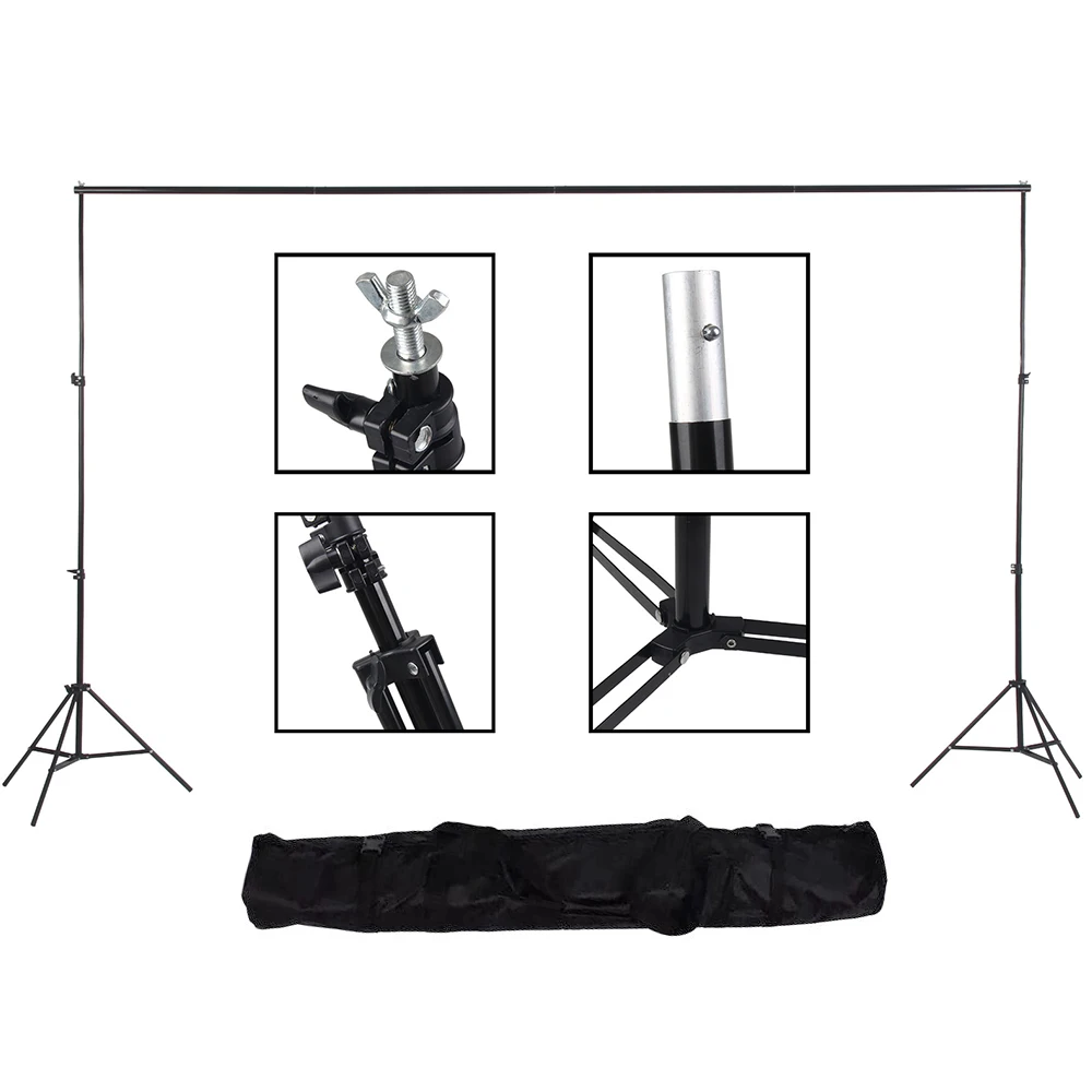 

Регулируемая система поддержки фона для студийной фотосъемки 2,8*3 м/9,2*10 футов с сумкой для переноски