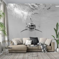 custom 3d mural white shark animals photo wallpaper for bedroom living room sofa tv background wall decoration non woven paper
