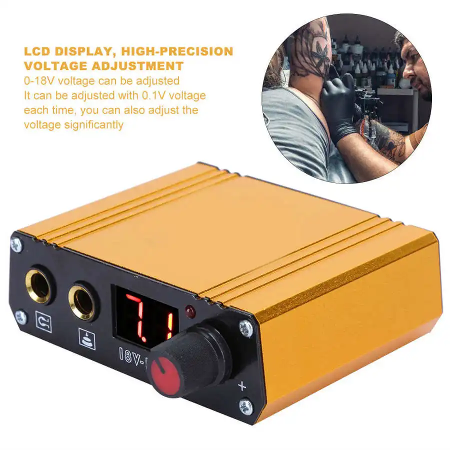 Профессиональный мини тату машинка источник питания для татуировок ЖК дисплей