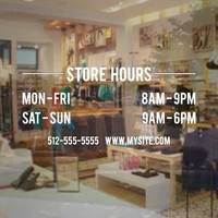 store hours sign simplistic modern business vinyl square decal hours of operation sticker a17 006