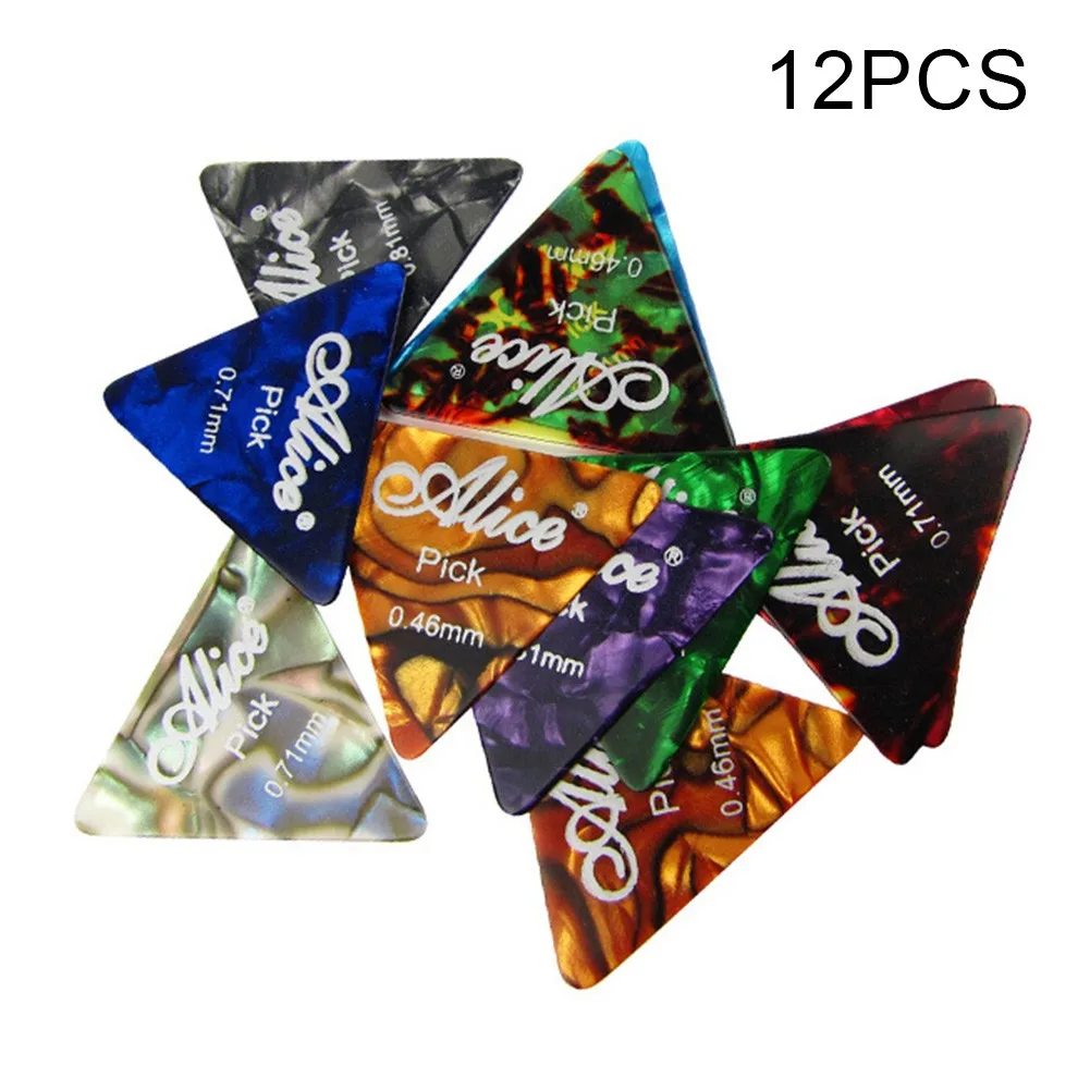 

12pcs Large Triangle Alice Guitar Picks Plectrums Thin Heavy Acoustic Electric Thickness 0.46MM 0.71MM 0.81MM Guitar Accessories