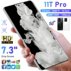 Смартфон глобальная версия T11 PRO, 7,3 дюйма, 4Gтелефон, Android, 16 ГБ + ТБ, телефон с 10-ядерным процессором, 48 + 72 МП, HD-камера