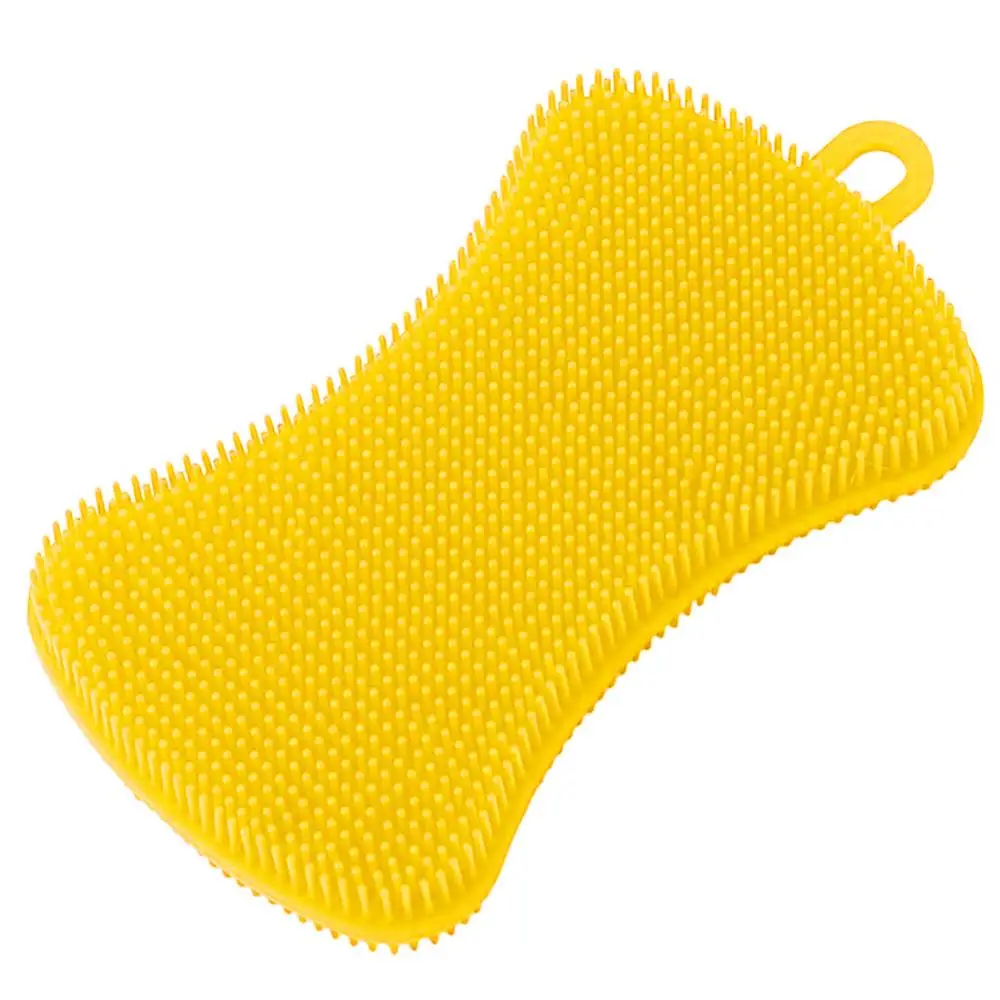 Yellow Силиконовая губка для мытья посуды, силиконовая щетка для мытья посуды, мягкие кухонные аксессуары, миска, кастрюля, инструмент для мытья посуды - Цвет: Yellow