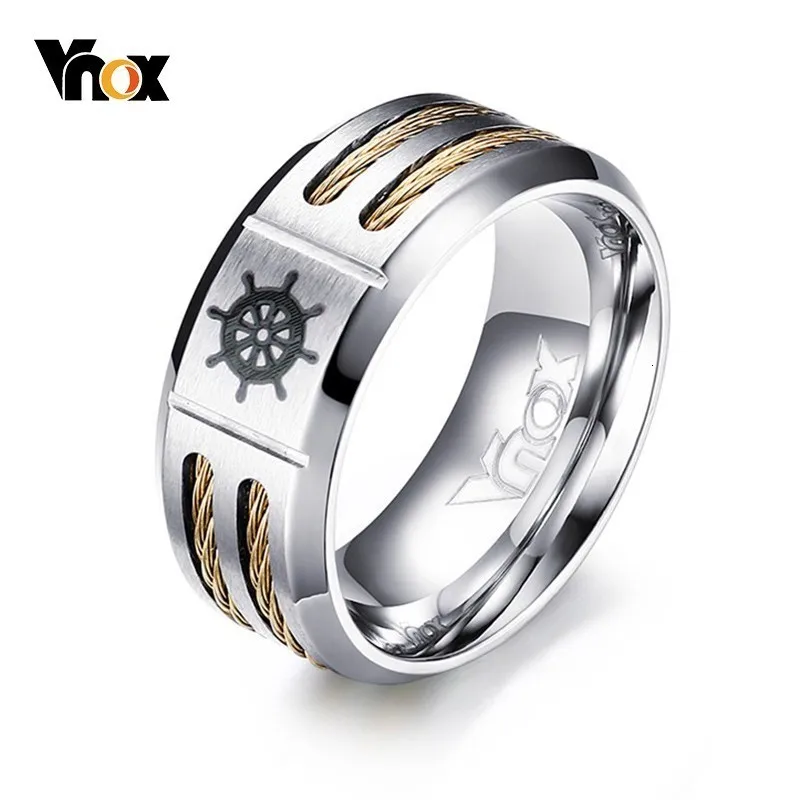 Vnox стильные мужские Рули WIA кольца 9 мм нержавеющая сталь anel masculino спортивный аксессуар