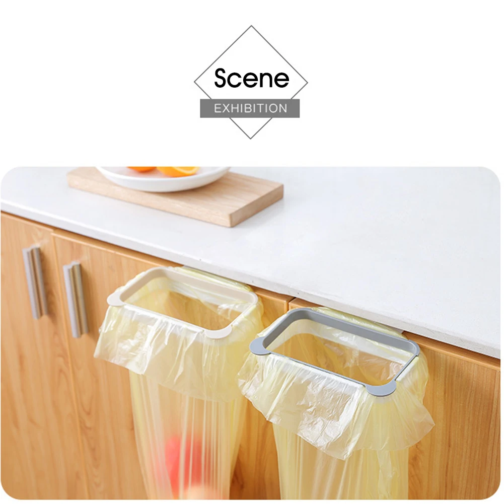 

Portable Plastic Garbage Hanging Bag Kitchen Trash Storage Rack Bag Hook Scouring Pad Dry Shelf Holder Kitchen Organzier