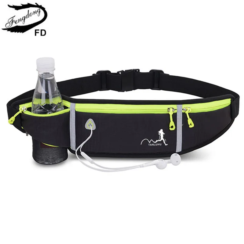 Ультратонкая поясная сумка Fengdong для мужчин спортивный Многофункциональный