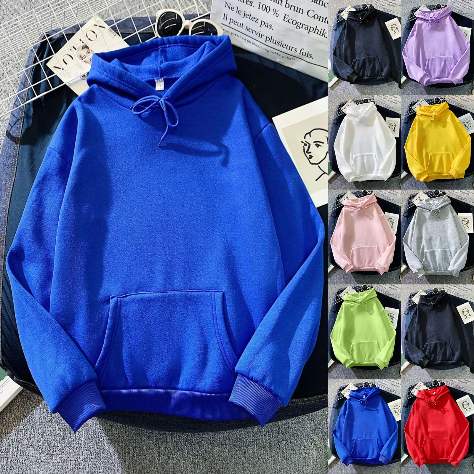2021 Women Pink Hoodies Warm Ladies Long Sleeve Women's Casual Hooded Pullover Clothes Sweatshirt Dropshipping clothes