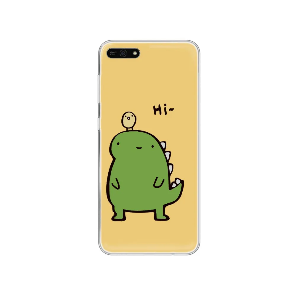 Модные Peach авокадо динозавр Etui Прозрачный чехол для мобильного телефона HUAWEI honor