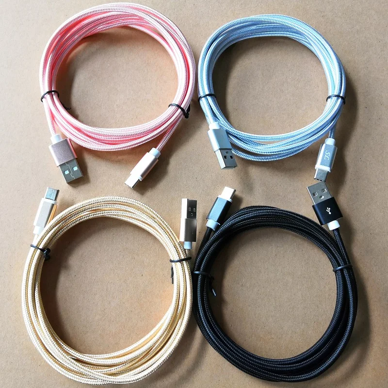10 шт./лот USB Type C кабель 1 м 5 2 плетеный для быстрой зарядки и передачи данных Samsung S10