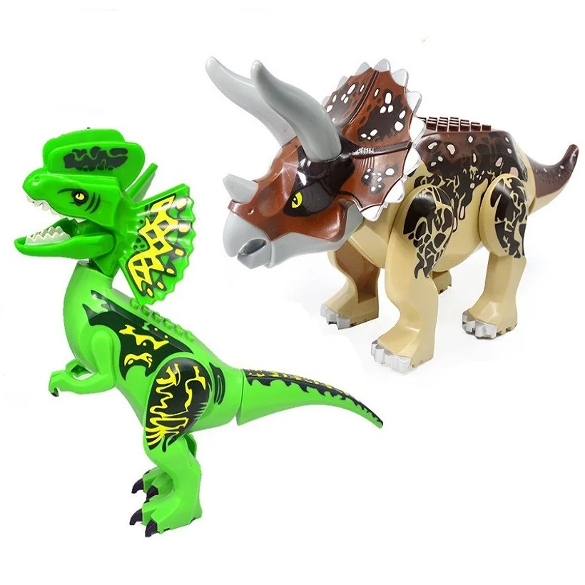 

Single Sale World Figures Dinosaur Tyrannosaurus Carnotaurus Lizard Action Building Blocks For Children Toys KF916 KF917