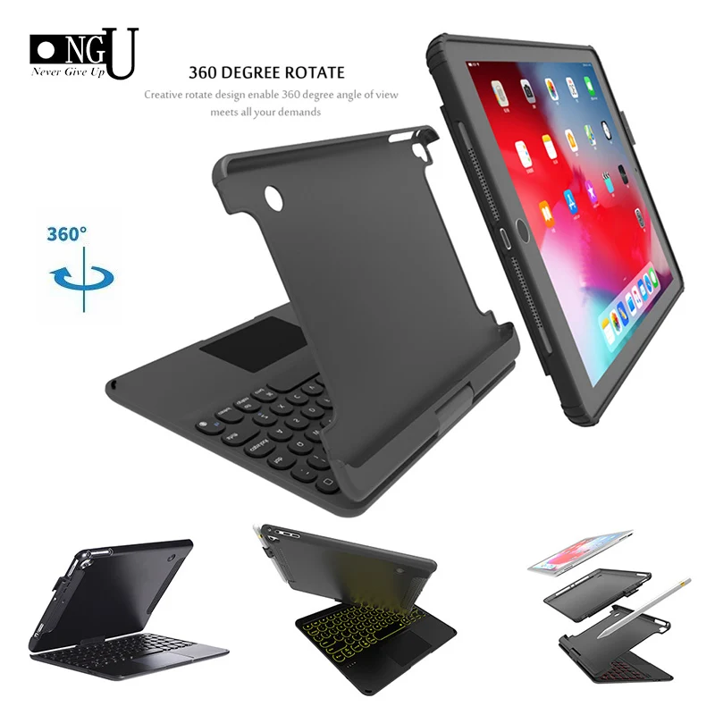 2020 для iPad 9 7 2017 2018 Pro9.7/Air2/Air 360 Вращающийся цветной тачпад с подсветкой чехол