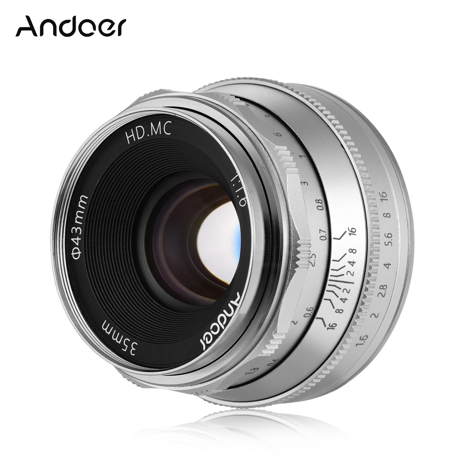 Andoer 35 мм F1.6 ручная фокусировка объектив большая апертура многослойное пленочное