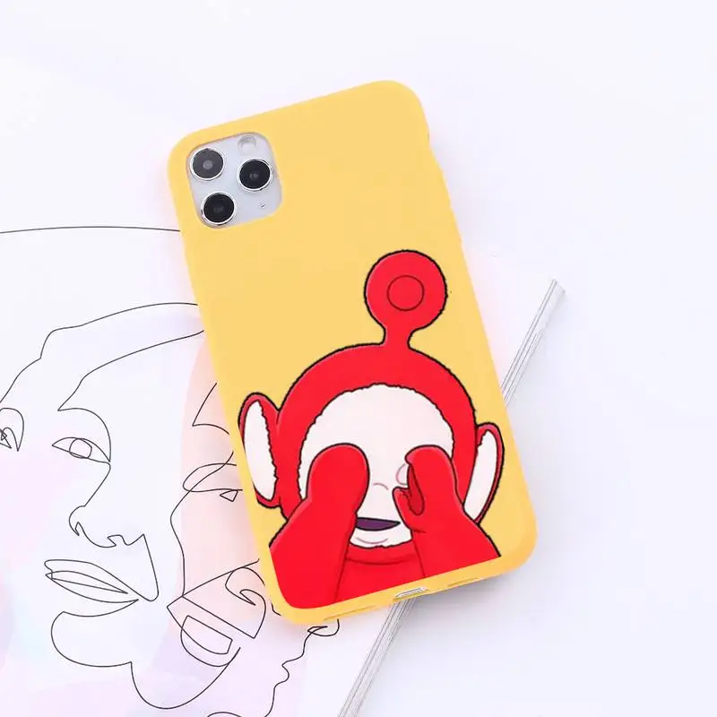 

baby Teletubbies Children's show Phone Case Candy Color for iPhone 6 7 8 11 12 s mini pro X XS XR MAX Plus