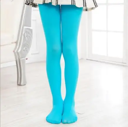 Blue Tights Колготки для девочек от 1 до 8 лет весенне-осенние детские колготки для балета, колготки для танцев бархатные однотонные белые колготки - Цвет: Blue Tights
