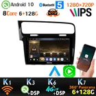 Автомобильный мультимедийный плеер, 6 + 128 ГБ ОЗУ, 1280x720P, Android 10, для Volkswagen VW Golf 7, MK7 360, камера GPS, радио, CarPlay, IPS, 4G, LTE, AHD, 1080P