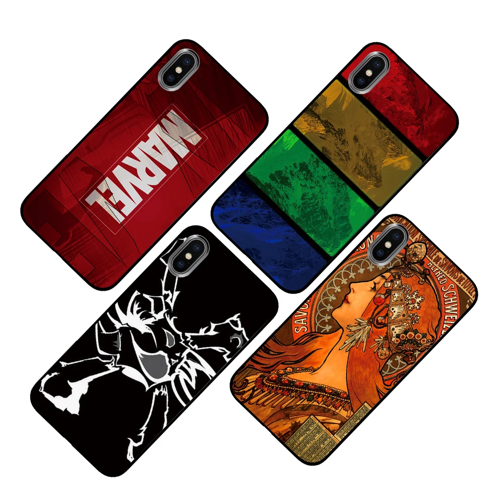 Classic logo for Marvel Black TPU Case cover For iPhone 5 5S 6 6s 7 8 Plus X XS XR 11 Pro Max | Мобильные телефоны и