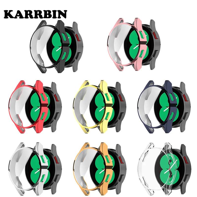 

Защитный чехол KARRBIN из ТПУ для Samsung Galaxy Watch 4 40 мм 44 мм, мягкий чехол-бампер, полноэкранная защита для GalaxyWatch4