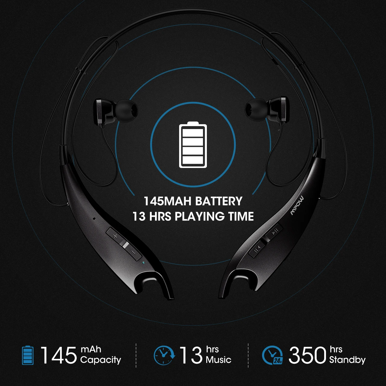 Mpow Jaws, беспроводные наушники, Bluetooth наушники, на шею, с завязками, стильные наушники, гарнитура, вызов для iPhone, Xiaomi, huawei, смартфон