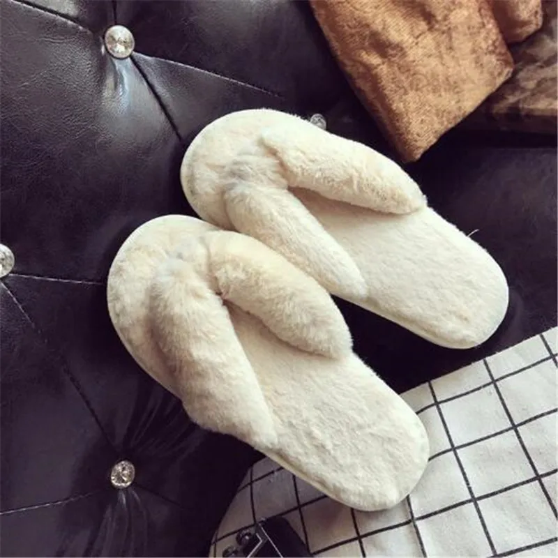 Женские зимние теплые хлопковые тапочки; модные Pantufa; черный плюшевый Вьетнамки; женские меховые шлепанцы; женские пушистые домашние меховые Тапочки