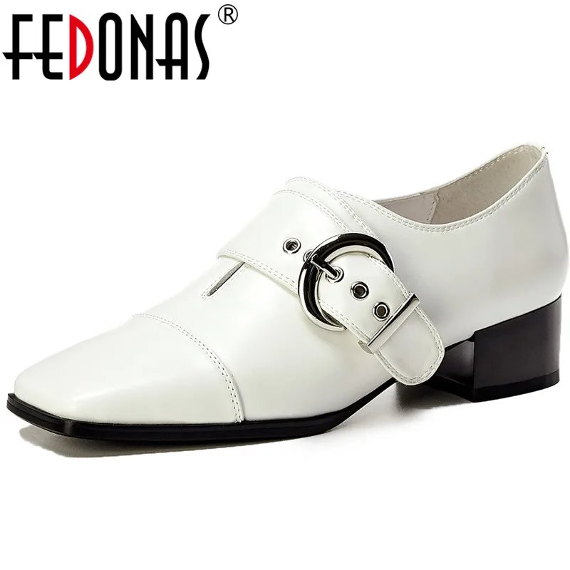 Женские туфли лодочки на квадратном каблуке FEDONAS Классические Вечерние из
