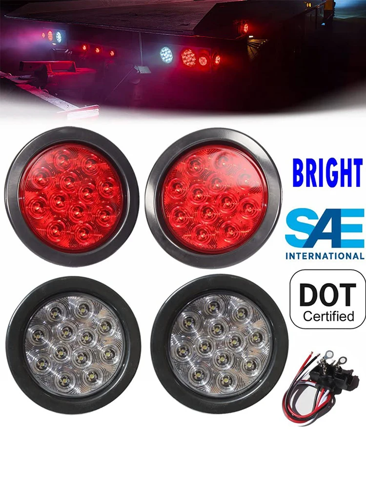 4 &quotкруглые светодиодные задние противотуманные фары включают Grommet вилка для