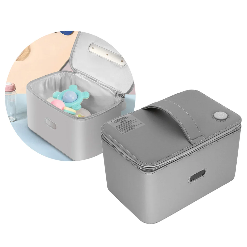 

UV Lamp Box Case, Sanitizer Bag for Tablecloths, Toys, Tableware, Glasses, 12 LED UV Sterilizer, Made of PU Leather