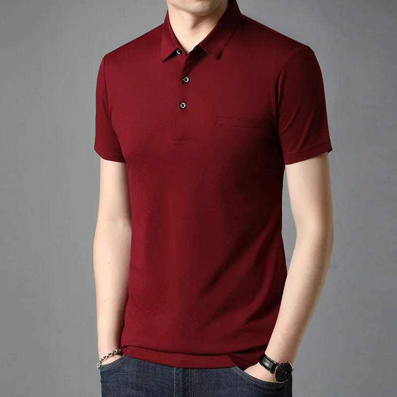 

2021 summer new lapel short-sleeved T shirt men solid color loose half sleeve Tops Tees jke577