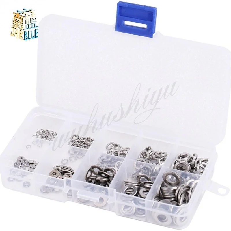 300 шт./компл. плоские пружинные шайбы из нержавеющей стали M2 M3 M4 M5 M6 в ассортименте
