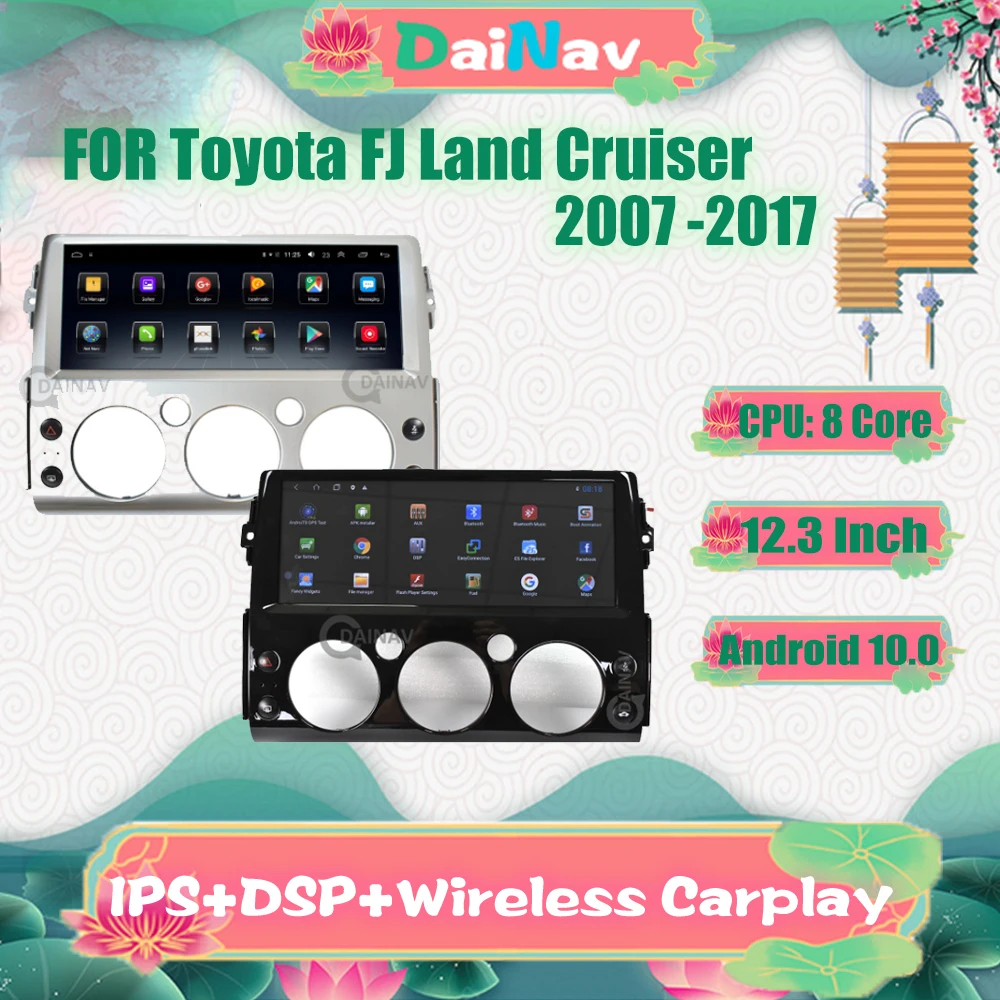 

Автомагнитола 2 din на Android 10,0 с сенсорным экраном, GPS, радио, стерео для Toyota Land cruiser FJ 2007 2008 2009-2017, автомобильная аудиосистема, мультимедийный пл...