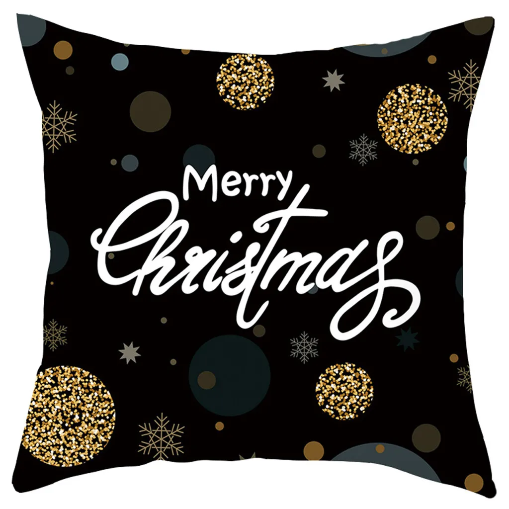 H Merry Christmas наволочка короткая плюшевая наволочка диванная подушка набор украшения дома 45x45 см Декоративные подушки наволочки# R15 - Цвет: H