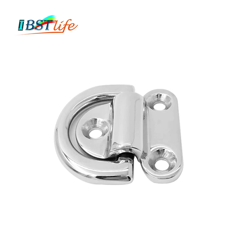 

6mm Mirror Polish Marine Grade 316 Stainless Steel Boat Lashing D Ring Tie Down Cleat for Yacht Motorboat Truck