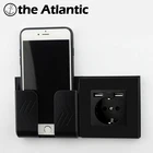 Розетка электрическая DE  EUFR, настенная розетка с двумя USB-портами для зарядки, держатель Type C, черный пластик