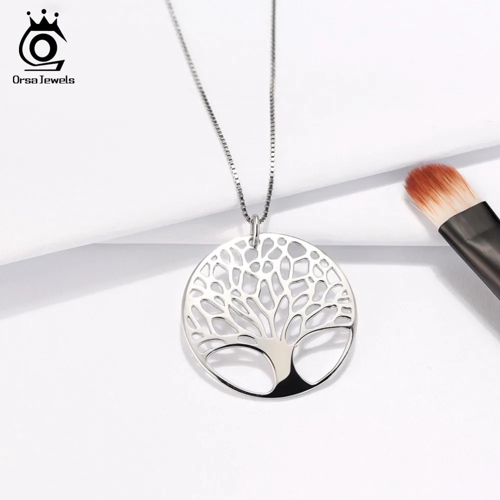 ORSA JEWELS Настоящее серебро 925 пробы женские ожерелья Идеальный полированный