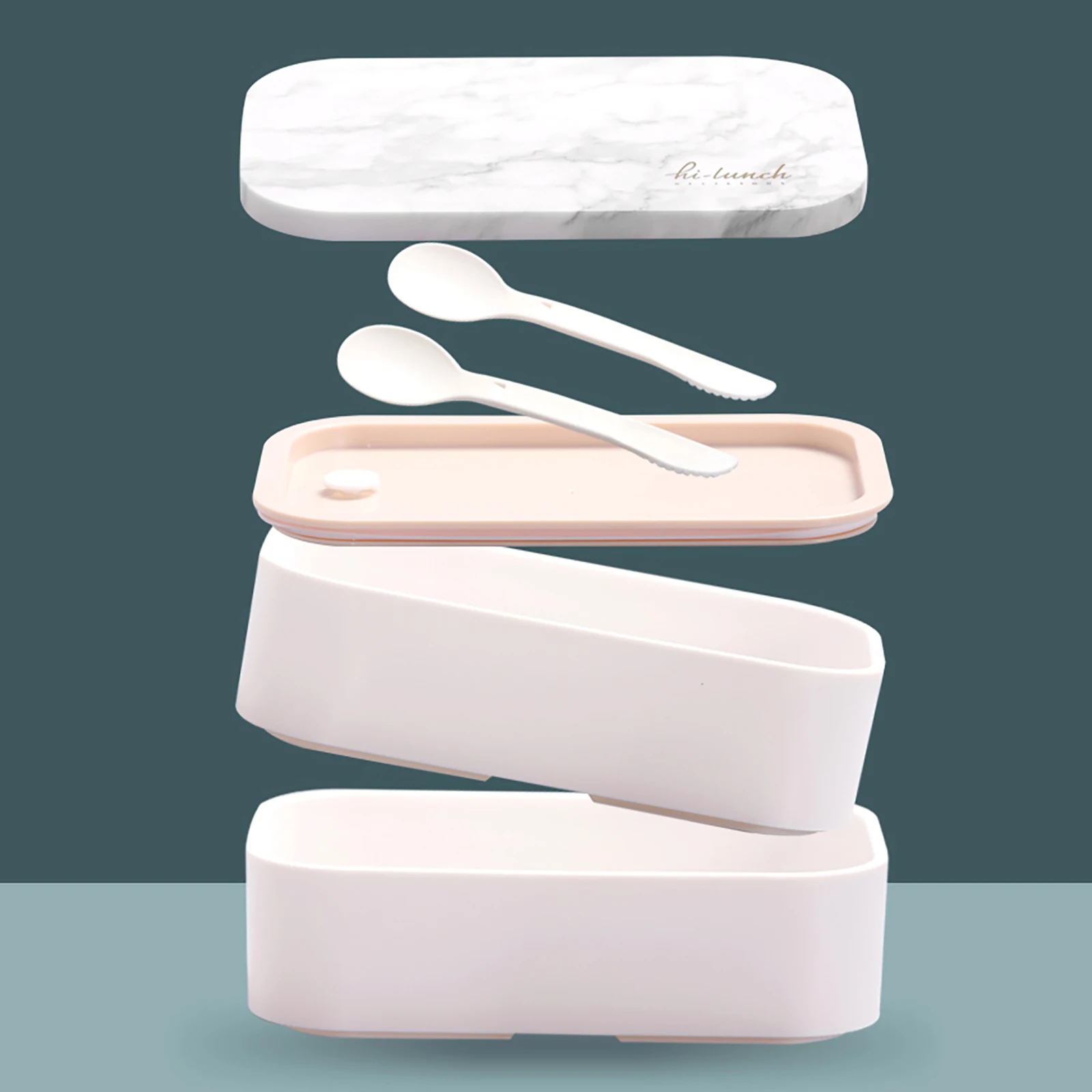 

1.6L Nordic Tableware Set Leak-Proof Bento Box Bento Lunch Box Set Storage Food Box Fruits Snack Container