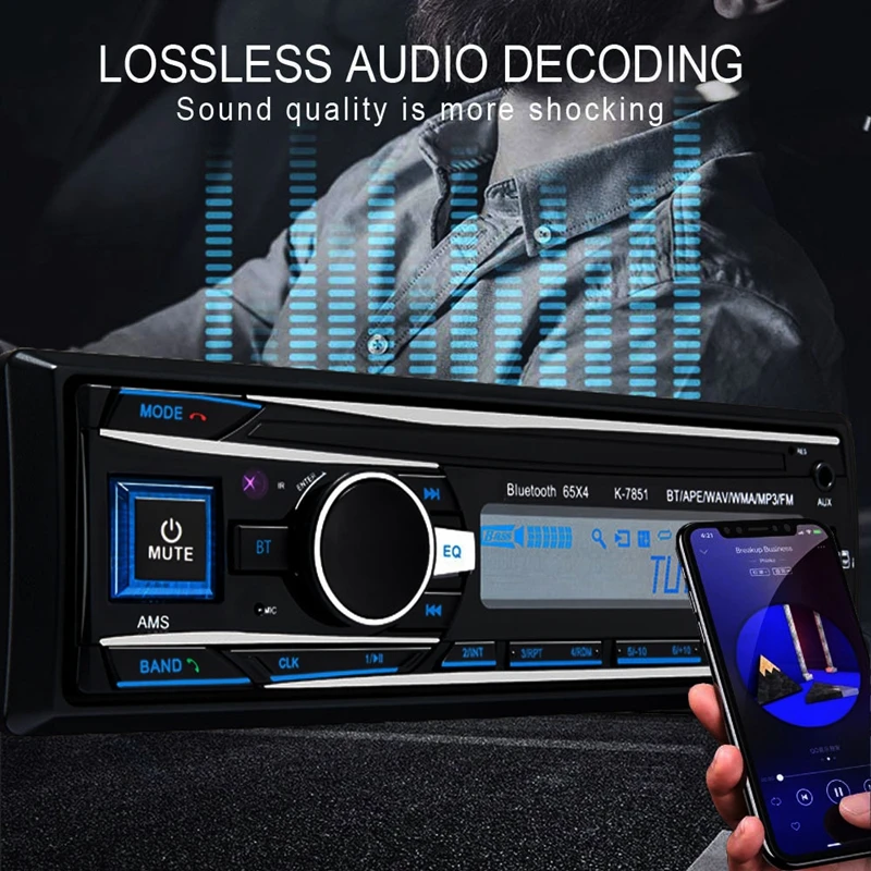 Автомобильный MP3 плеер автомобильное радио 1 DIN 2.1A двойной USB быстрая зарядка Bluetooth