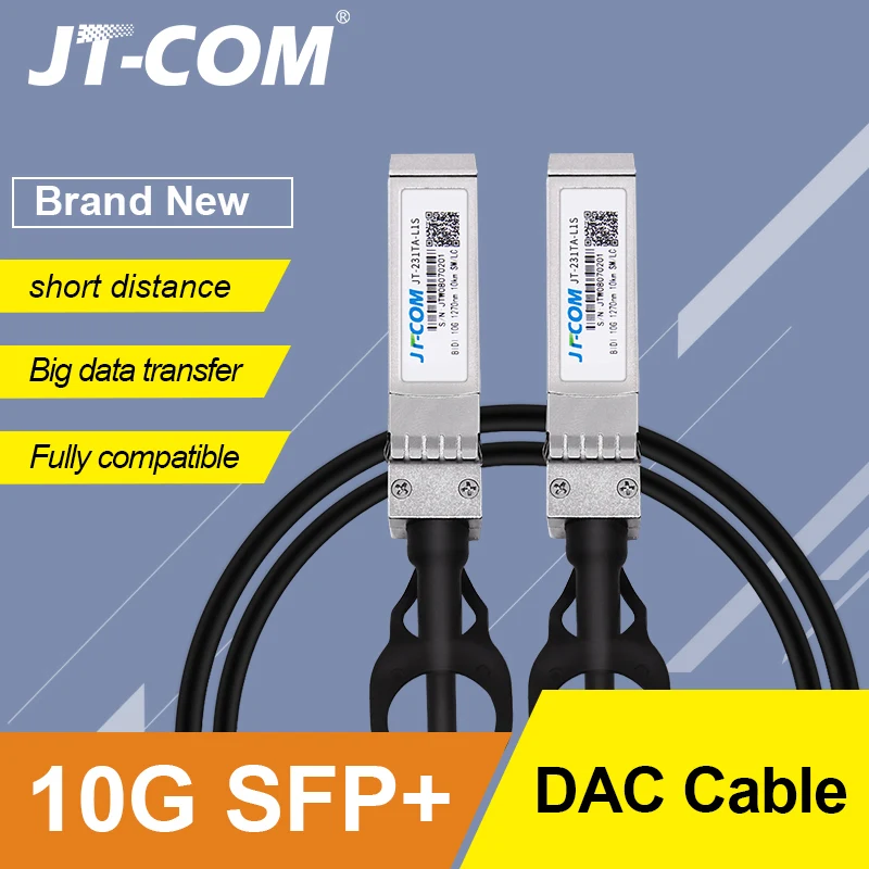 Пассивный кабель SFP + DAC, 10 ГБ, совместим с Cisco SFP-H10GB-CU2M, Ubiquiti, Intel, Mikrotik, Netgear, D-Link, 1 м, 2 м, 5 м